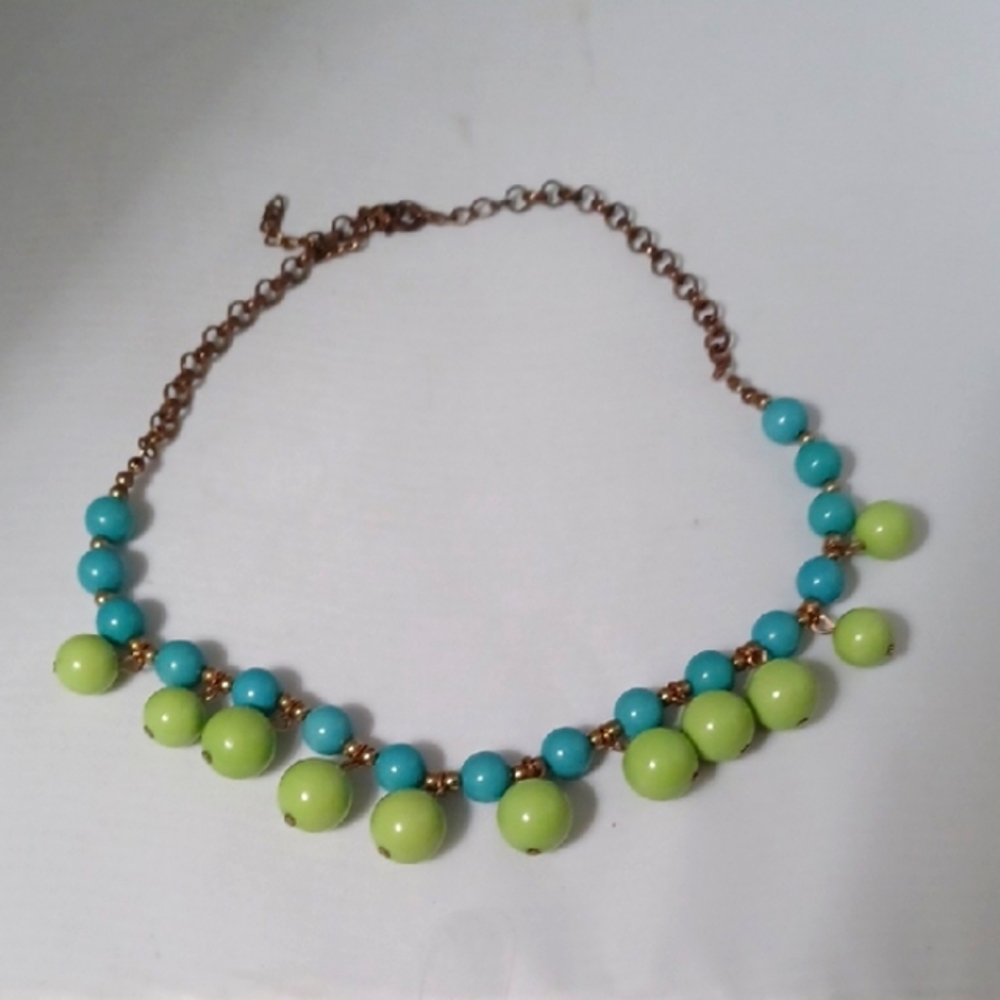 Green and Blue Beaded Necklace